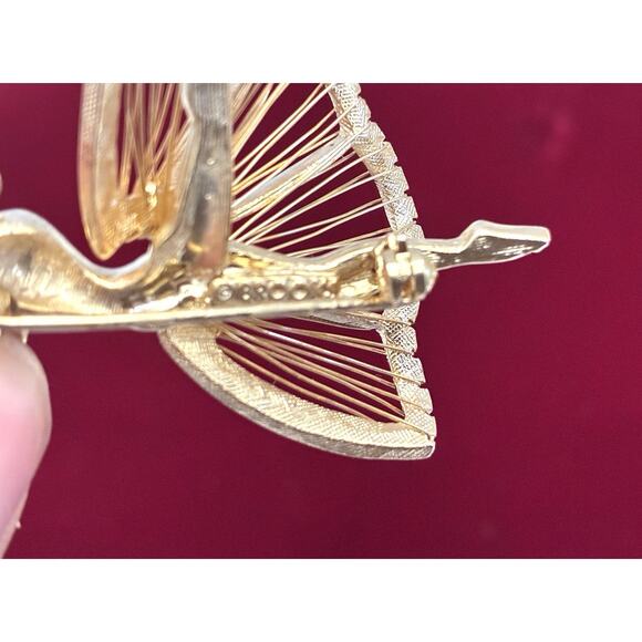 VTG Natacha Brooks Brooch Ballerina Gold Tone 1950s Pin - Picture 3 of 5